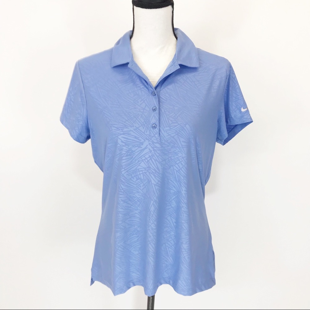 Nike Golf Dry-Fit Blue Print shirt L
